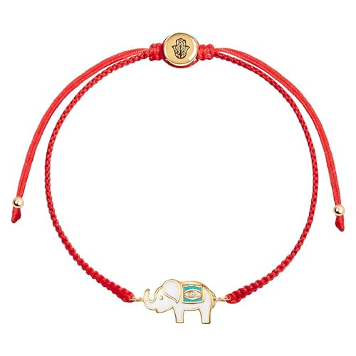 KARMA AND LUCK Adjustable Red String Bracelet, 18K Charm for Women, Handmade in Bali for Luck & Success