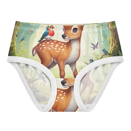 Toddler Girls Underwear 2t Cotton Panties for Girl Animal Briefs Undies Kids Vintage Cute Deer
