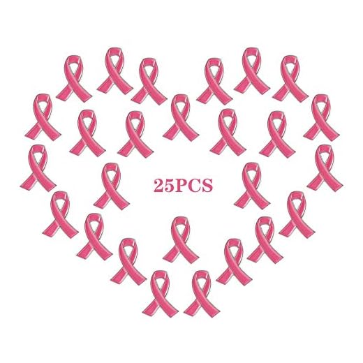 Boogift – Juego de 25 alfileres con forma de cinta rosa para sensibilización sobre el cáncer de mama, cinta, Cinta