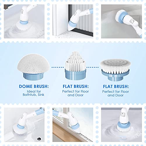 Home Essentials Cleaning Supplies,Electric Spin Scrubber,Electric Cleaning Brush With Handle,Power Scrubbers For Cleaning Bathroom #TOP4