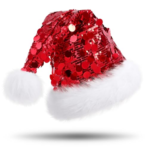 CITÉTOILE Weihnachtsmütze für Erwachsener, Glänzende...