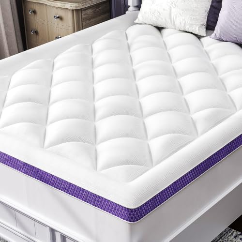Image of ChiXpace Queen Mattress Topper, Viscose Derived from Bamboo, Pillow Top | Cushioned Support, Breathable Mesh Sides, Memory Foam Blend Fill, Softens Firm Beds, Refreshes Old Beds, Guest Rooms, Rentals