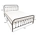 HOMERECOMMEND Metal Bed Frame Queen Size Steel Slats Platform Base Box Spring Replacement Foundation with Headboards & Heavy Duty Steel Slats for Living Room Guest Room