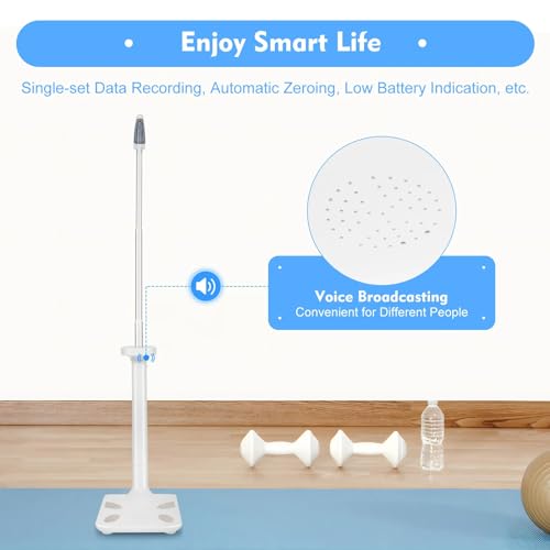 Bilancia Professionale, analizzatore di Grasso corporeo con capacità di 440 libbre, Bilancia Digitale Intelligente da Bagno con Display LCD per la misurazione di Peso/Altezza/BMI
