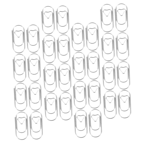 ZUNOXAZ 200個 メモ クリップ ハート 形 バインダー クリップ オフィス 紙 クランプ かわいい 金属 紙 ハート 小 金属 小