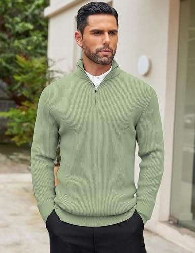Image of DENIMHOLIC Men High Neck Zipper Full Sleeve Cotton Knitted Winter Sweater for man
