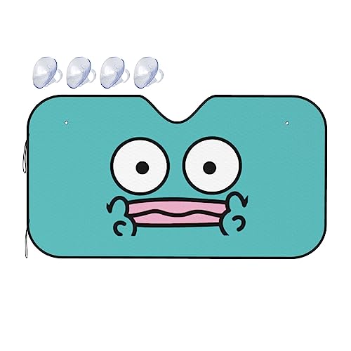 ハンギョドン サンシェード 車 フロント キャラクター フロントシェード 130x70cm カーサンシェード 軽自動車 吸盤 車用サンシェード フロントガラス 遮光 断熱 日よけ 車中泊