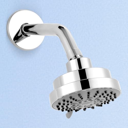 Image of Benelave by Hindware 5-Flow Overhead Shower for Bathroom | Made of ABS | Mirror-like Chrome Polish Finish | Rain, Massage, Mist & Combination Modes | Water Saving Multi Flow Bathroom Shower