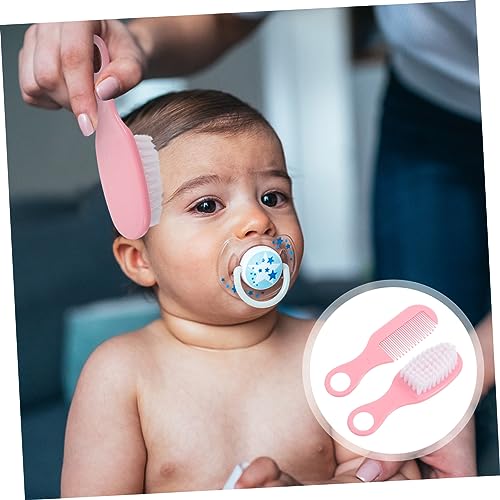 Wakauto Infant Scalp Brush Set Newborn Hair Brush Comb Kit Static- Soft Material Grooming Kit for Toddlers