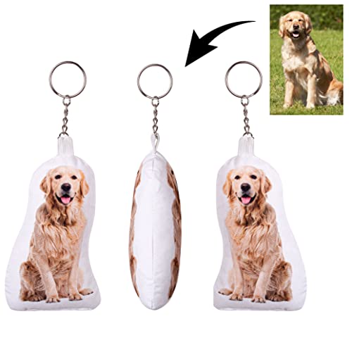 Personalisiertes 3D Fotokissen Schlüsselanhänger Kissen FOTOGESCHENK mit eigenem Foto (10 cm) Foto-Kissen Bedrucken mit Grafik (mit Füllung) 3D Tierkissen Mini Mensch [091]