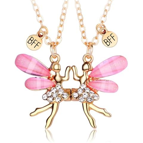 DOYYCA Best Friend Necklace Gifts Matching Fairy Friendship Necklace BFF Necklace for 2 Bestie Sister (Fairy Gold) Cover
