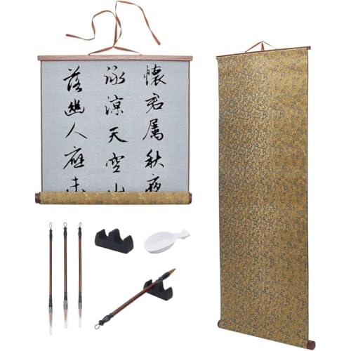 GNURBDILFO Juego de 6 pinceles de caligrafía china, juego de pinceles Sumi de acuarela con paño de escritura de agua para principiantes