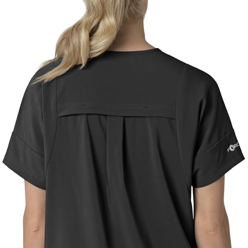 Carhartt Force Cross-Flex Women's Oversized V-Neck Scrub Top, Black, M - image 2