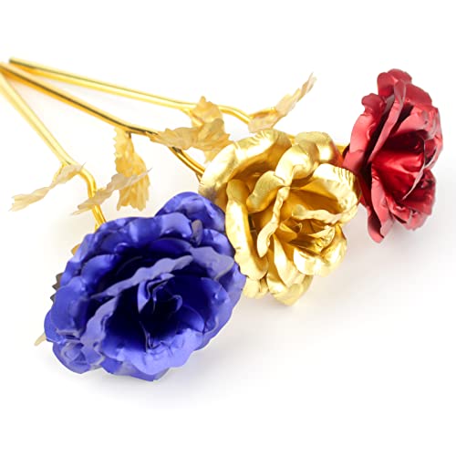 Unite Stone 24K Gold Rose, Mothers Day Rose Flower Gifts For Her Artificial Flowers Red Rose Flowers Artificial For Decoration,Great Gifts For Girlfriend Gift,Wedding,Mom Gifts,Valentines,Birthday #TOP3