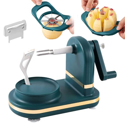 Apple Fruit Cutter Slicer Apple Peeler Corer Wedger Stainless Steel Slicer for Apples Pears Fruits Ergonomic Handle Easy Grip Sharp Blade (8 Slices Dark Blue)