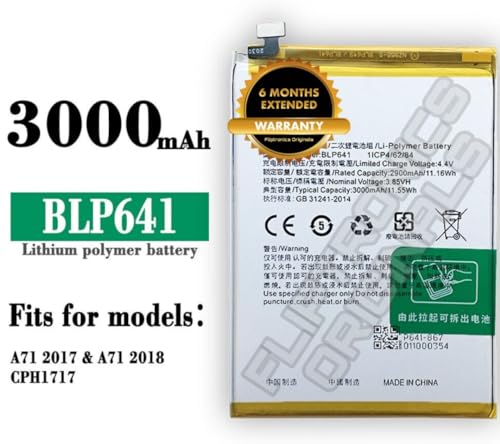 Image of BLP641 Battery for Oppo A71 /A83 /CPH1729 / CPH1827 / CPH1717 / Battery with 6 Month Warranty**** (U214)