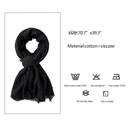 EVQ Soft Cotton Hemp Scarf Wrap Long Hijab Scarves for Women4