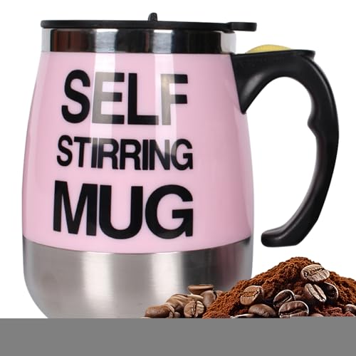 Vaso agitador automático – Acero inoxidable, funciona con pilas, recargable, taza de café eléctrica, té, leche, para casa, oficina, viajes, escuela, camping, picnic, hombres, mujeres, cumpleaños
