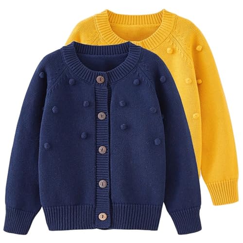 Toddler Baby Girl Knit Sweater Coat Long Sleeve Button Up Cardigan Cable-Knit Knitwear Jacket Fall Winter Clothes2