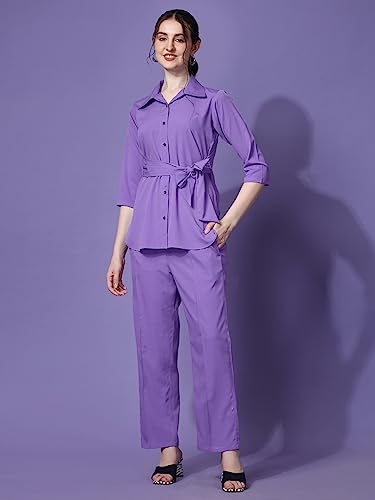 Image of Sheetal Associates Women's Solid Casual Co ords Set 2 Piece Open top & Pant Set