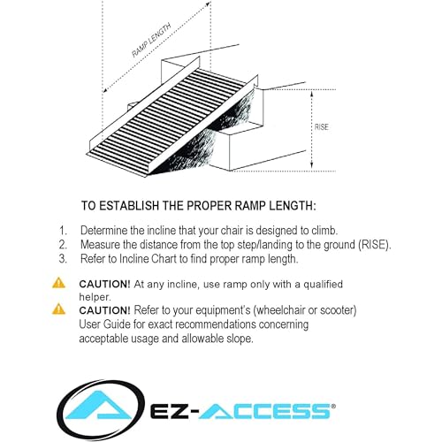 EZ-ACCESS Suitcase 10 Ft Trifold Portable Aluminum Folding Ramp with Slip-Resistant Applied Surface and Self-Adjusting Bottom Transitions Plates