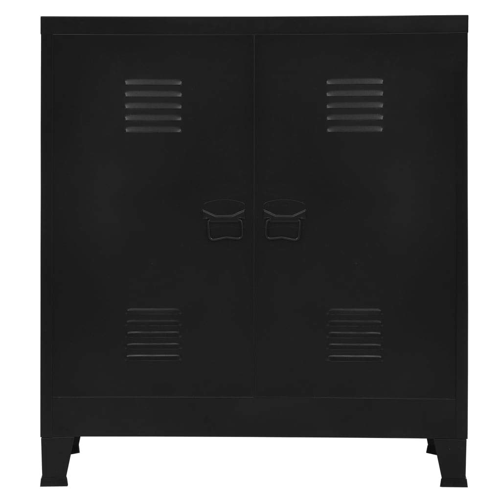 Gecheer Armadio,Armadietto,Classificatore,Schedario,Archivio,per Ufficio,in Acciaio,Nero,con 2 Ante,90x40x100 cm,Armadietto Archivio per Ufficio in Metallo,Armadio Armadietto Schedario in Metallo