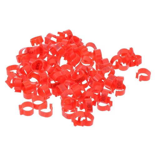 BESTonZON Anillos Numerados para Patas de Pollo 100 Unidades Clip Bandas para Muslo de Aves de Corral Identificación para Gallinas Patos y Gansos Uso Doméstico Fácil y Práctico