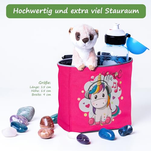 GRINSEZWERGE Kinder Lenkertasche | Laufrad Lenkertasche | Fahrrad Lenker Tasche | Fahrradkorb Fahrradtasche Laufradtasche Lenkerkorb | Dreirad Scooter Roller Tasche Zubehör Kinderfahrrad | Einhorn