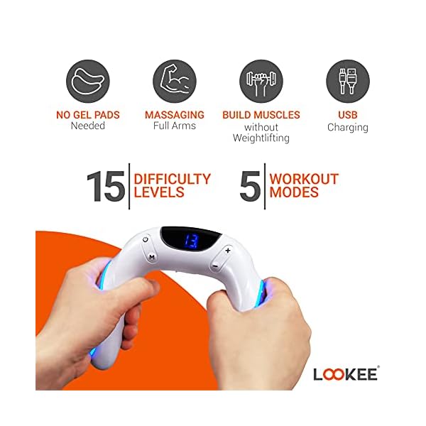 LOOKEE Arm Workout EMS Exerciser, Electric Muscle Trainer Machine for Arms and Hands.