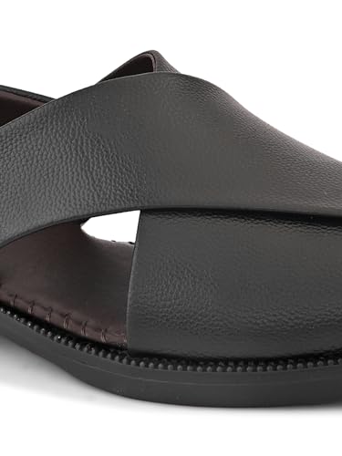 Image of STANPHORD Men Mojari Loafer Shoes | Traditional Ethnic Jutti Leather Look Slip-On | Cushioned | Wedding Party Festive Occasion Wear(TPAM 28009)