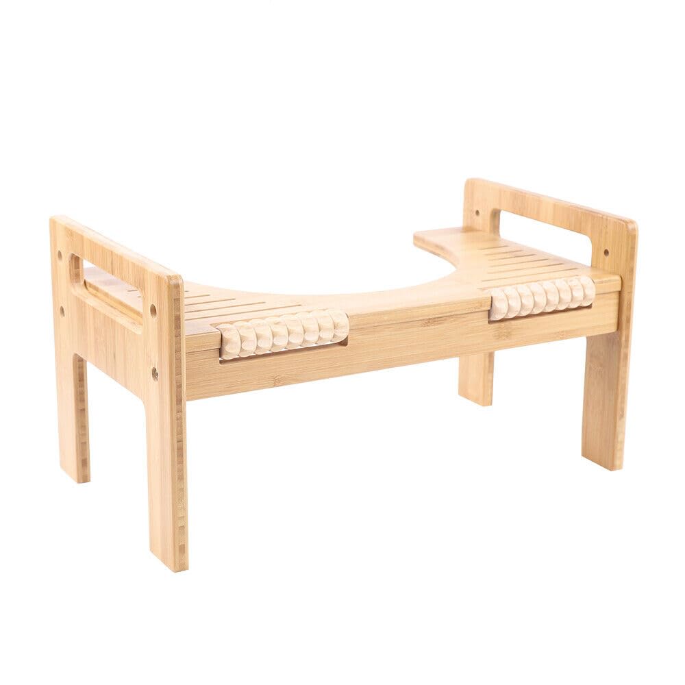 Sgabello Per WC In Bambù Regolabile In Altezza 7-9 Pollici, Antiscivolo, Per Stitichezza Ed Emorroidi, 45x25x22.5 Cm - 3