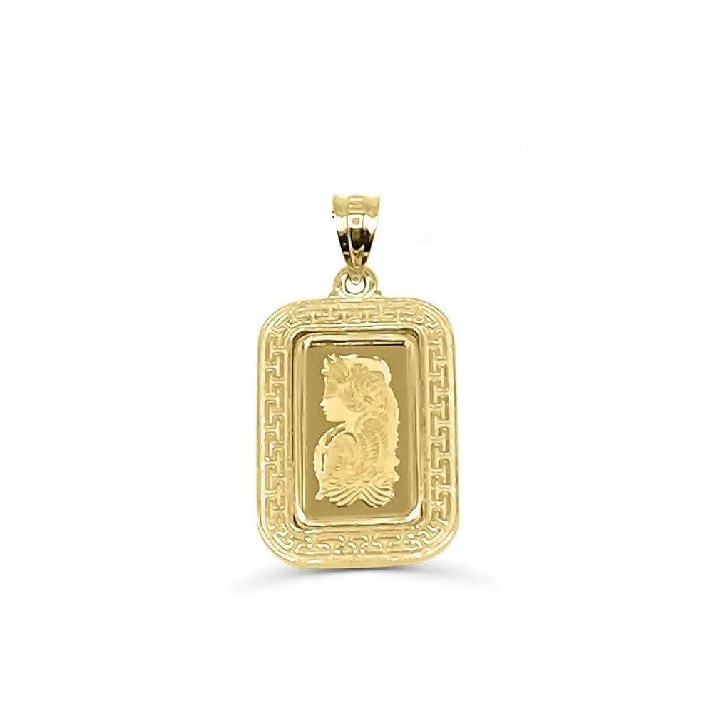 BOSS　FORTUNA LADY　INGOT 1g VERSACE Versace Fortuna 1G Gold Ingot Necklace 14K Frame with Gems