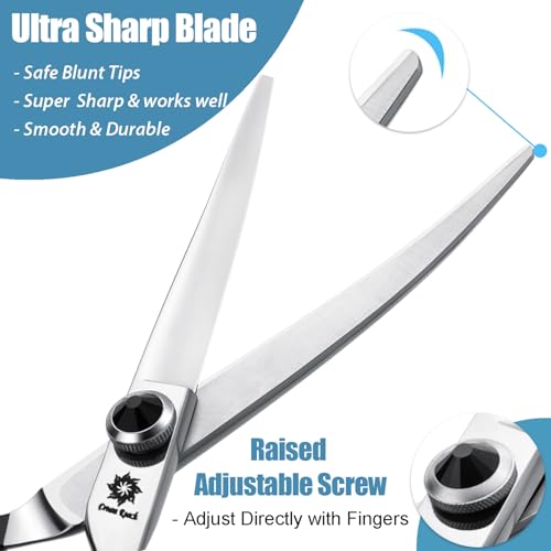 Dream Reach 6 Inch Professional Curved Dog Scissors with Ergonomic Handle 440C Stainless Steel Safety Fur Scissors for Dogs Cats Cutting Black - Image 2