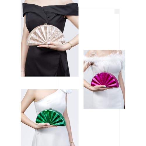 Image of Acrylic Shell Shaped Bag Luxury Marble Clutch Evening Purses for Women Glitter Handbag for Wedding Cocktail Party Prom