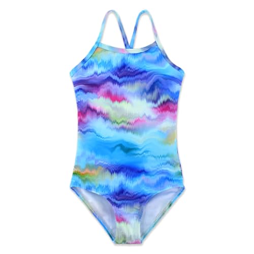 Image of Girls One-Piece Swimsuit with Adjustable Straps, Quick-Dry Design, Perfect for Pool, Beach, Surfing, Ages 2-12