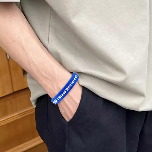 Generic I Stand With Israel Bracelet, Israel Flag Bracelet Israel Bracelets Israel Silicone Bracelets, Blue Rubber Bracelet Support Israe Jewelry4