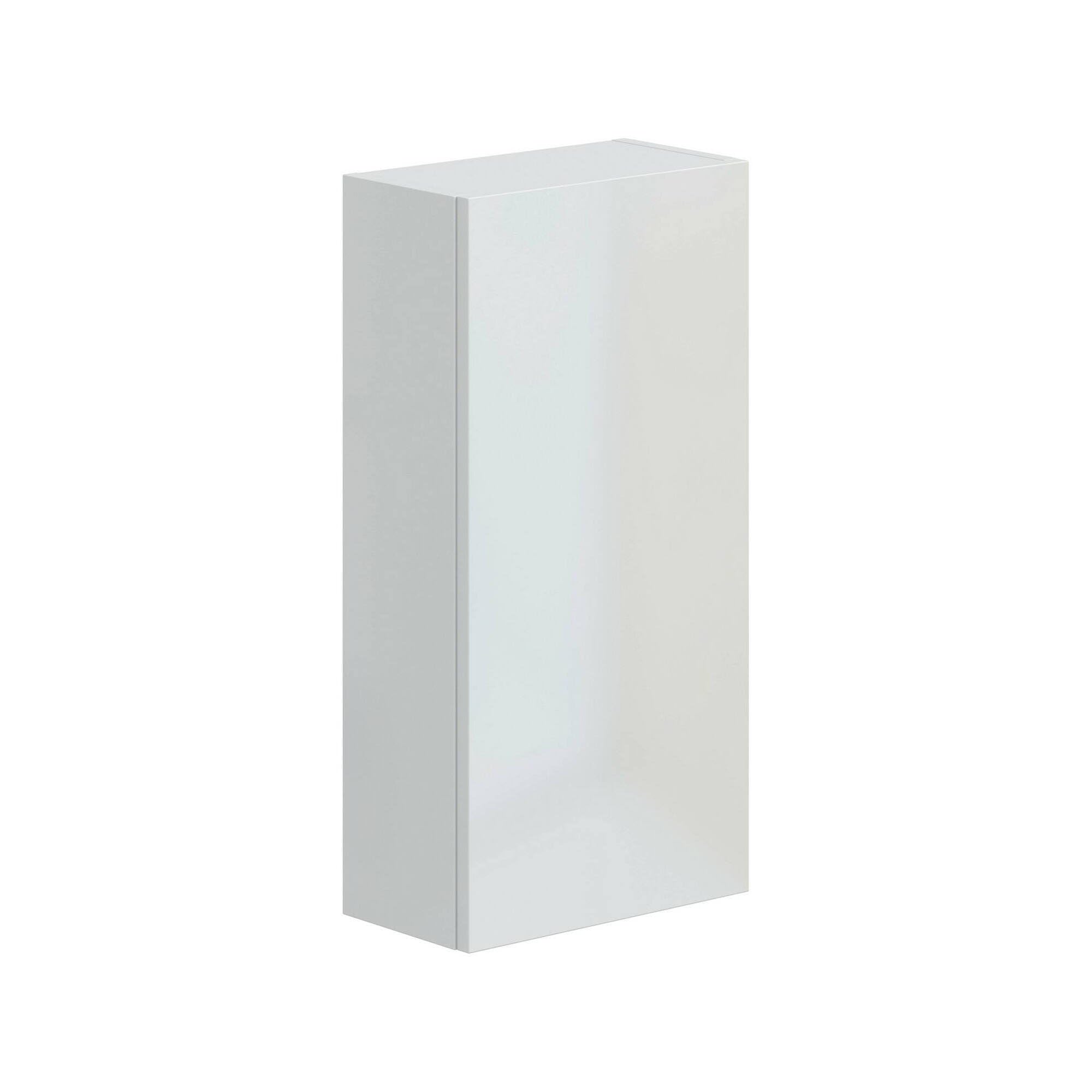 Dmora - Mobile pensile Croskey, Armadietto sospeso, Mobiletto a muro, Armadio ausiliario multifunzione, 30x16 h60 cm, Bianco lucido