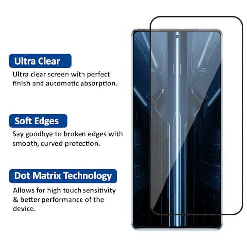 Image of AIBEX Military-Grade Tempered Glass Screen Protector Compatible for Infinix GT 20 Pro 5G with Edge-to-Edge Coverage Scratch Resistant | Case Friendly and Easy Installation Kit