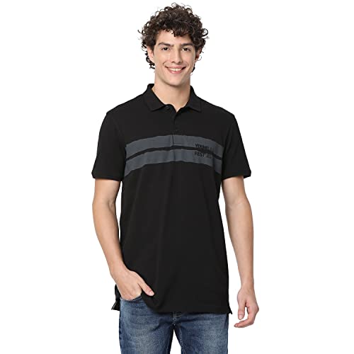 Image of Spykar Men's Printed Slim Fit T-Shirt