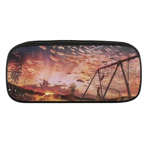 ペンケース 筆箱 大容量 軽量 スカイ 空 日没 流れ星 筆入れ ふでばこ ペンポーチ 多機能 コンパクト シンプル おしゃれ 中小学生 高校生 女の子 男の子