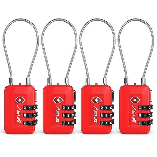Cadenas pour casier d'école et sport lot de 2 serrures à combinaison valise rouge
