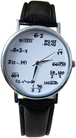 Orologio da polso Unisex, formule di matematica/fisica al posto dei numeri,  stile Hipster Vintage, Argento, Bianco e Nero : Amazon.it: Orologi
