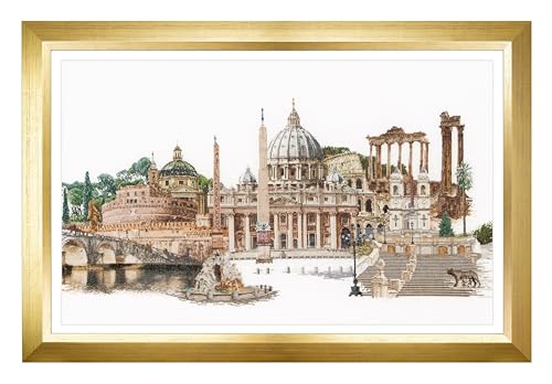 Image of Thea Gouverneur - Counted Cross Stitch Kit - Rome Italy - Aida - 18 Count - Embroidery Kit for Adults - DMC Embroidery Threads and Other Cross Stitch Supplies Included - 499A