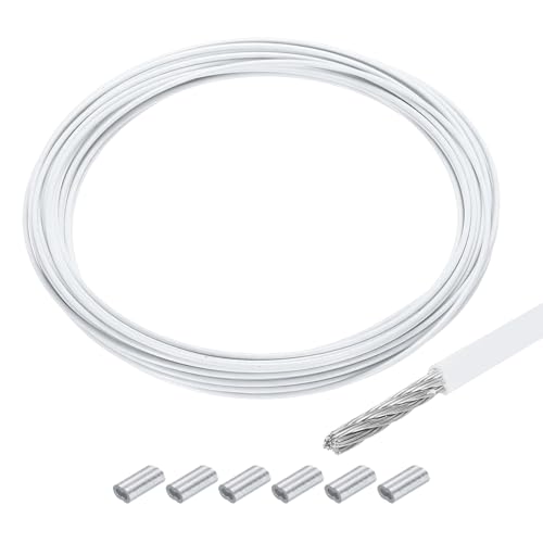 MECCANIXITY 98Ft(30M) Wire Rope 304 Stainless Steel Cable 3/64