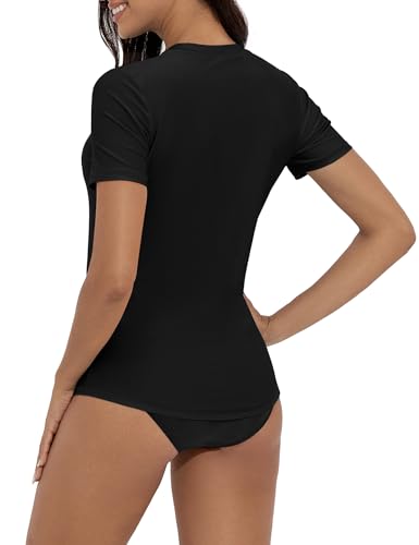 Women's Rash Guard Short Sleeve Swim Shirts UPF 50+ Quick Dry Swimsuit Top UV Sun Protection Bathing Suit Top3