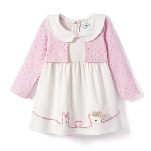 Image of Nautinati Baby Girls 100% Cotton Peterpan Collar Printed Dress | Age 0-3 Years