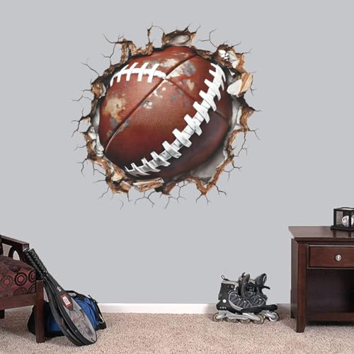 Vinilo decorativo 3D fútbol 24x24 pulg adhesivo para pared miniatura 4