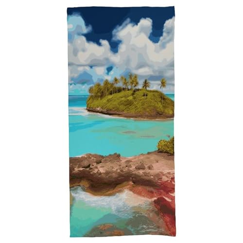 NLGHFTOCO Large Bath Towels 70x140 -Caribbean Scenery Bathtowels for Swimming