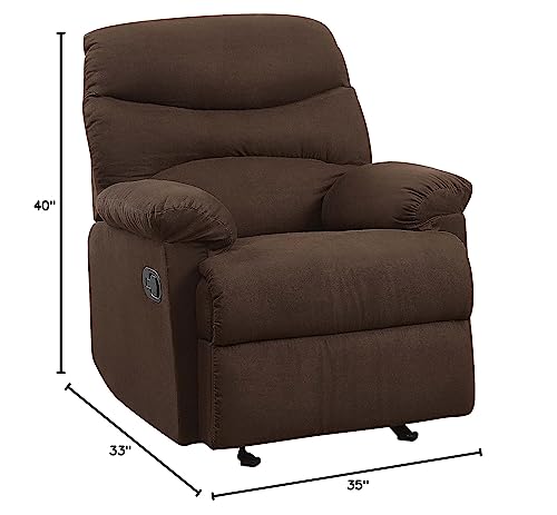 Sillón reclinable de microfibra color chocolate miniatura 2