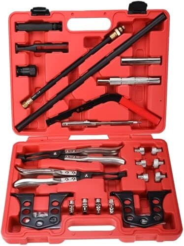 8MILELAKE Valve Spring Compressor, Universal Car Engine Overhead Valve Spring Stem Seal Remover Installer OHV OHC Compressor Tool Kit